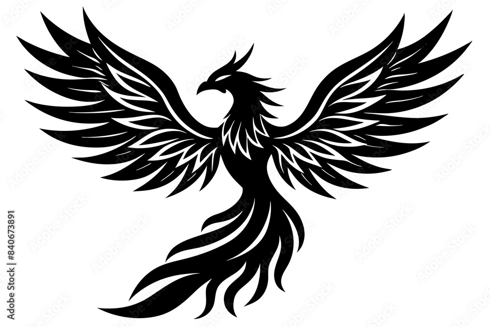 phoenix bird silhouette vector illustration phoenix bird silhouette vector illustration