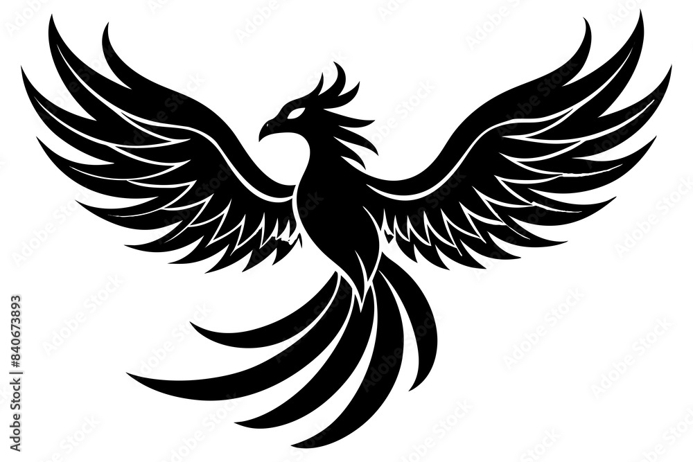 phoenix bird silhouette vector illustration phoenix bird silhouette vector illustration
