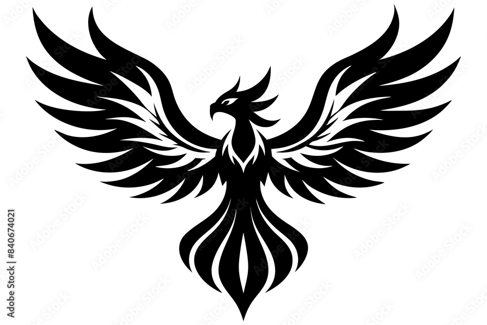 phoenix bird silhouette vector illustration phoenix bird silhouette vector illustration