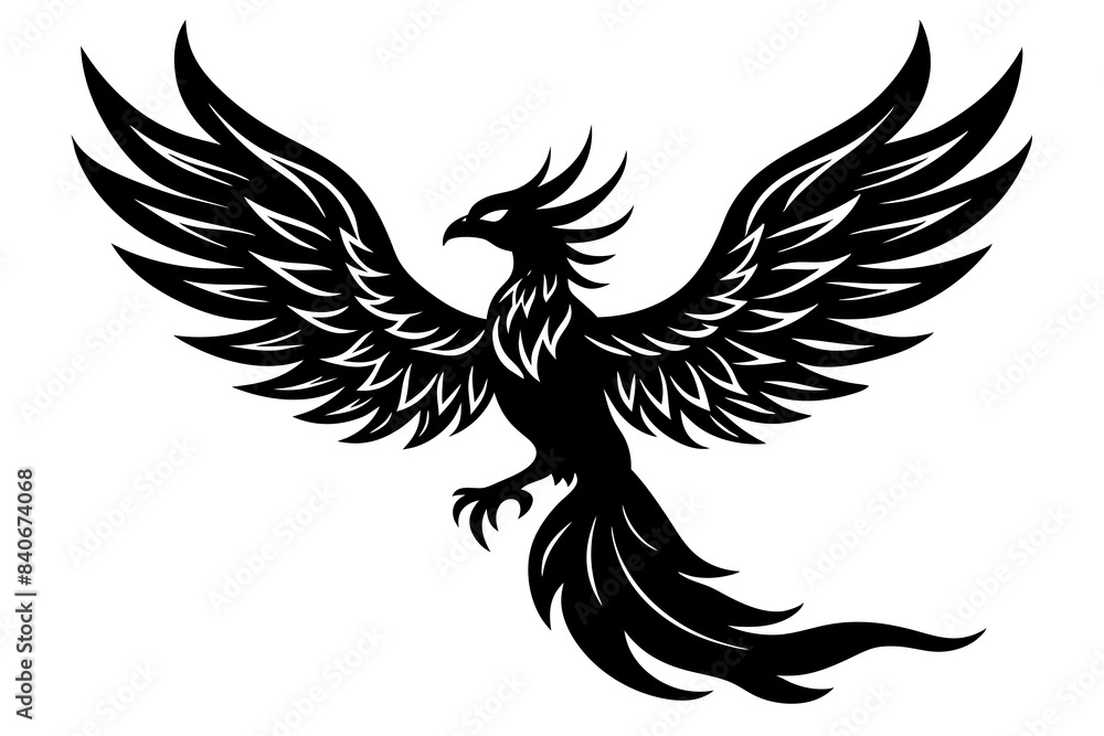 phoenix bird silhouette vector illustration phoenix bird silhouette vector illustration