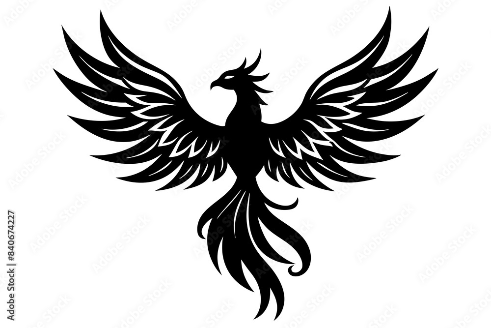 phoenix bird silhouette vector illustration phoenix bird silhouette vector illustration