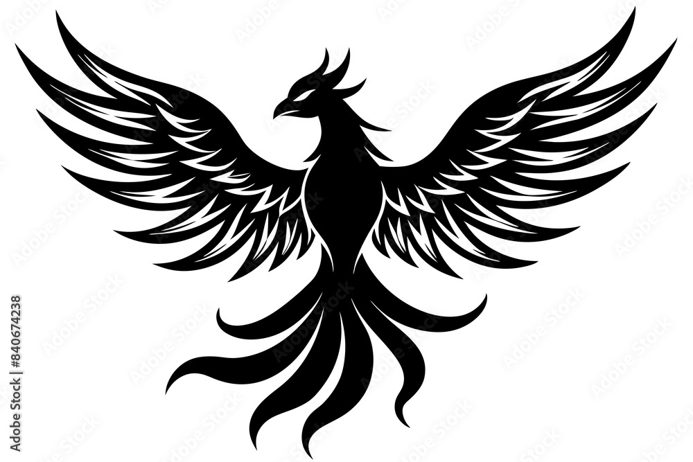 phoenix bird silhouette vector illustration phoenix bird silhouette vector illustration