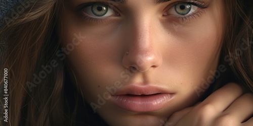 Wallpaper Mural A close-up photo of a woman with a hat on, suitable for use in editorial or fashion contexts Torontodigital.ca