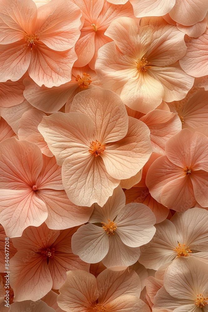 Fototapeta premium Delicate Peach Petals Close-Up Macro Image