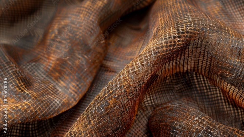 A rusty coppercolored metallic mesh fabric with a weathered appearance adding a touch of vintage charm to any design A rusty coppercolored metallic mesh fabric with a weathered appearance adding a touch of vintage charm to any design