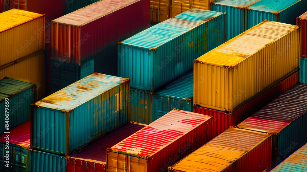 Fototapeta premium Containerized Goods for Export Markets