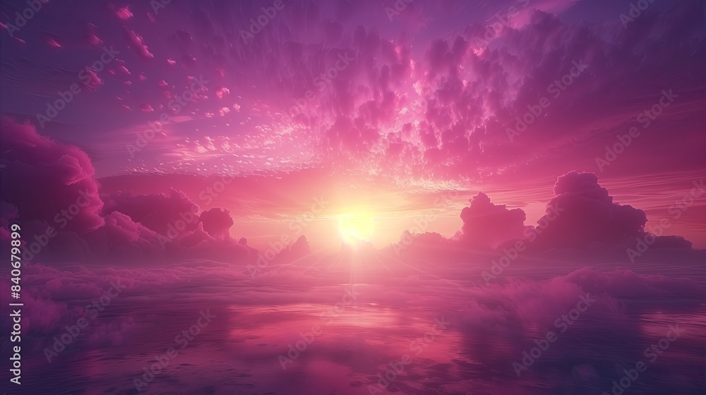 The sun is descending below the horizon, casting a warm glow over the clouds in the sky The sun is descending below the horizon, casting a warm glow over the clouds in the sky