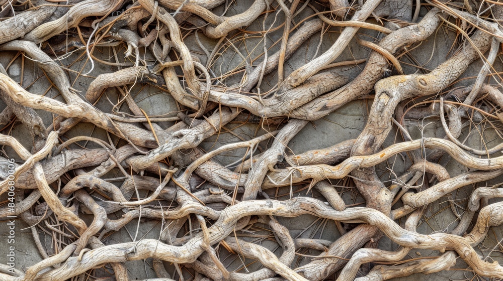 The gnarled roots form a seemingly imtrable barrier with layers of intertwined and overlapping roots creating an intricately woven network The gnarled roots form a seemingly imtrable barrier with layers of intertwined and overlapping roots creating an intricately woven network