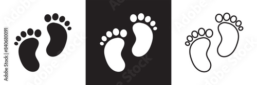 baby feet icon, baby feet, baby footprint baby foot , newborn , monogram. split name frame  baby feet monogram name frame in eps 10.