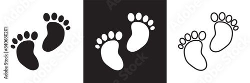 baby feet icon, baby feet, baby footprint baby foot , newborn , monogram. split name frame  baby feet monogram name frame in eps 10.