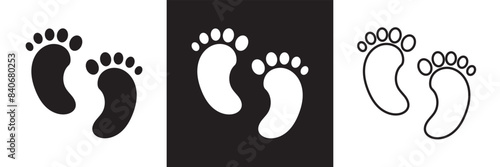 baby feet icon  baby feet  baby footprint baby foot   newborn   monogram. split name frame  baby feet monogram name frame in eps 10.