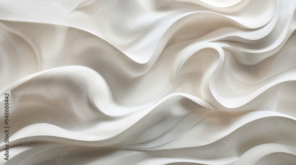 Fototapeta premium A series of elegant curves carved into a milky white surface creating a sense of fluidity and smoothness