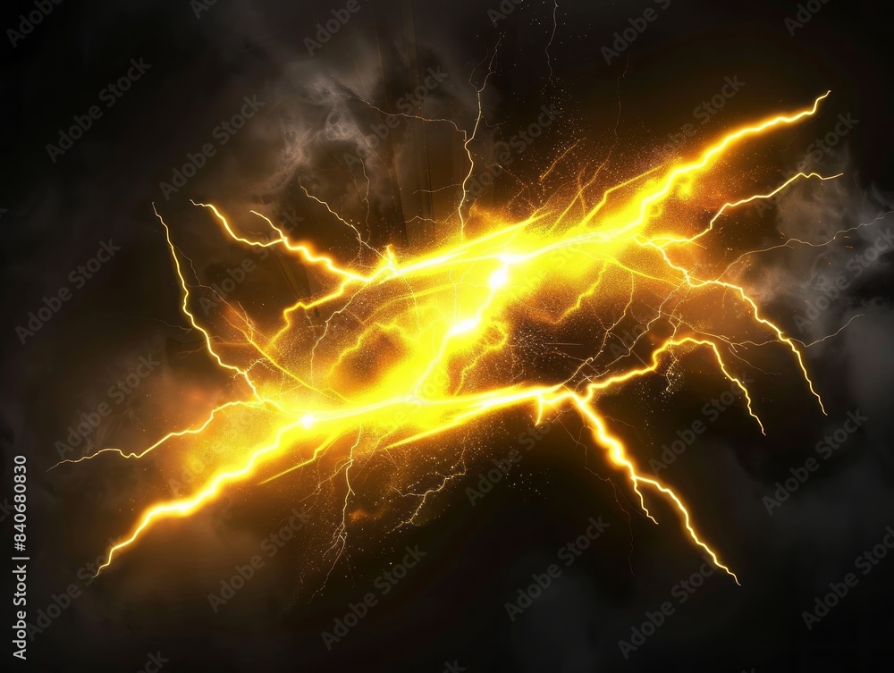 Yellow electric lightning bolt icon Yellow electric lightning bolt icon