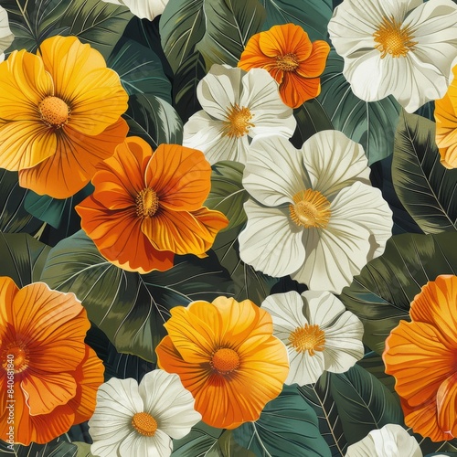 Wallpaper Mural Artistic Interpretation of a Lush Garden in Full Bloom Torontodigital.ca