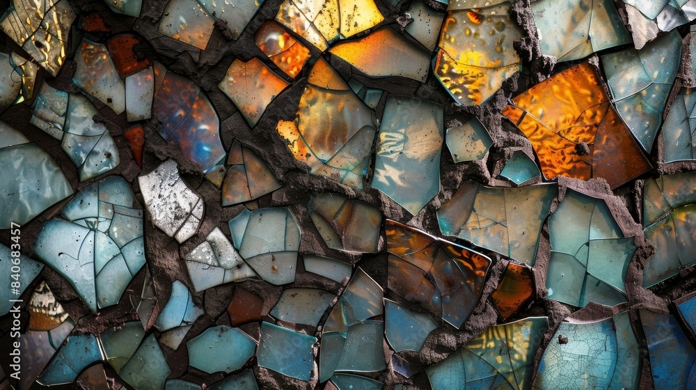 The cracked glass resembles a mosaic of imperfect pieces each with its own unique texture and story The cracked glass resembles a mosaic of imperfect pieces each with its own unique texture and story
