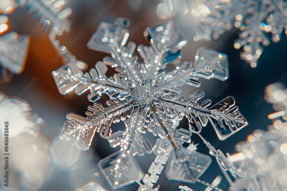 Macro picture of beautiful snowflake Macro picture of beautiful snowflake