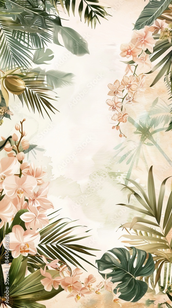 Floral border frame card template. Golden gradient on white background. Design illustration. for bunner, wedding card. AI generated illustration Floral border frame card template. Golden gradient on white background. Design illustration. for bunner, wedding card. AI generated illustration