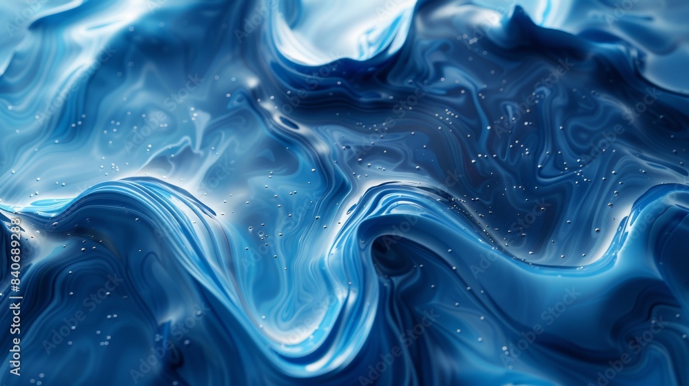 The image is a blue and white swirl of water with a lot of small dots The image is a blue and white swirl of water with a lot of small dots