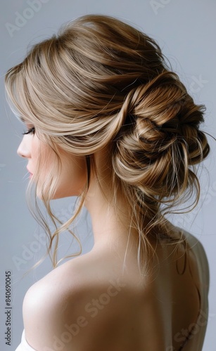 Elegant Blonde Bun Hairstyle for Women With Long Hair