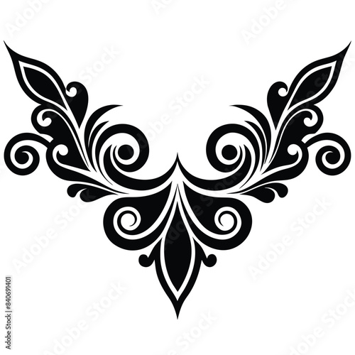 abstract floral ornament design isolated on white background 23