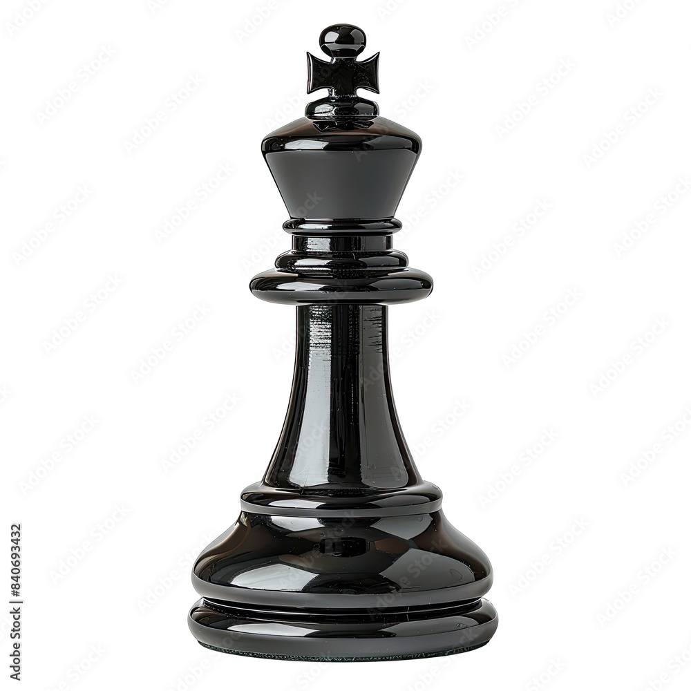 High-quality image of a black chess king piece, perfect for strategic game themes or educational materials, isolated on transparent background. High-quality image of a black chess king piece, perfect for strategic game themes or educational materials, isolated on transparent background.