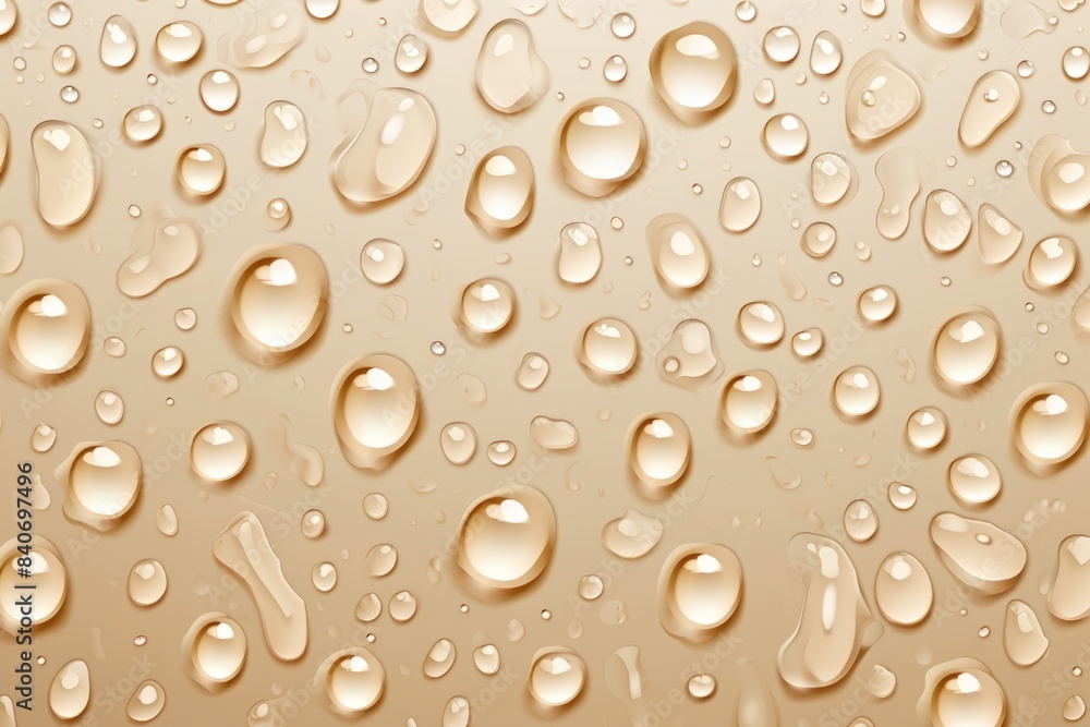 Close-up of many small water droplets sitting on a smooth surface, possibly after a rain or a glass Close-up of many small water droplets sitting on a smooth surface, possibly after a rain or a glass