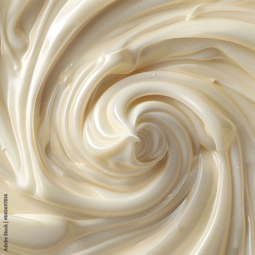 Close-up of a creamy texture in light colors, a creamy curl conveying a smooth and soft texture. Whipped cream texture. Close-up of a creamy texture in light colors, a creamy curl conveying a smooth and soft texture. Whipped cream texture.