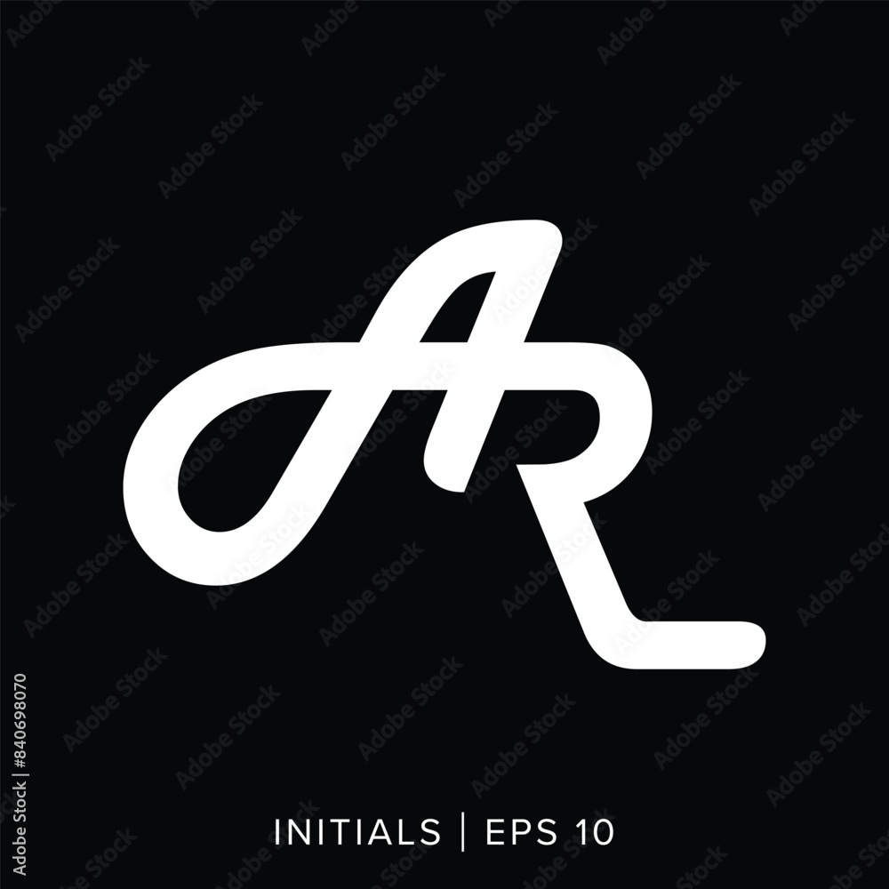AR letter initials logo template, AR letter initials logo element, AR vector initials logo
