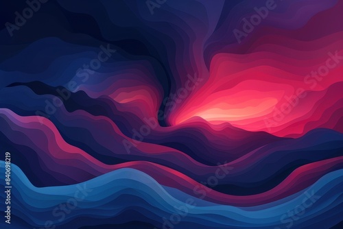Abstract background with tornado and waves in dark blue and purple
