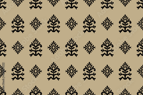 Ikat tribal Indian seamless pattern. Ethnic Aztec fabric carpet mandala ornament native boho chevron textile.Geometric African American oriental traditional vector illustrations. Embroidery style.