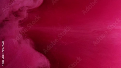 Color smoke cloud. Ink water splash. Defocused bright pink red vapor wave reveal motion abstract art background with free space. photo