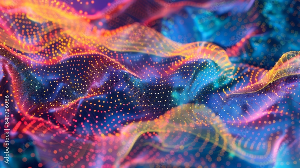 Abstract holographic mesh with vibrant color gradients and intricate designs, forming a sophisticated and visually striking abstract background Abstract holographic mesh with vibrant color gradients and intricate designs, forming a sophisticated and visually striking abstract background