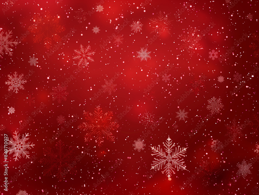 Conception de Noël: fond rouge avec flocons de neige Conception de Noël: fond rouge avec flocons de neige