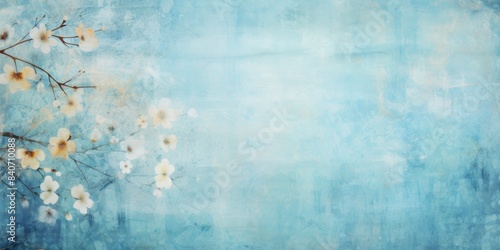 Floral abstract background with natural grunge texture flower pattern border © Michael