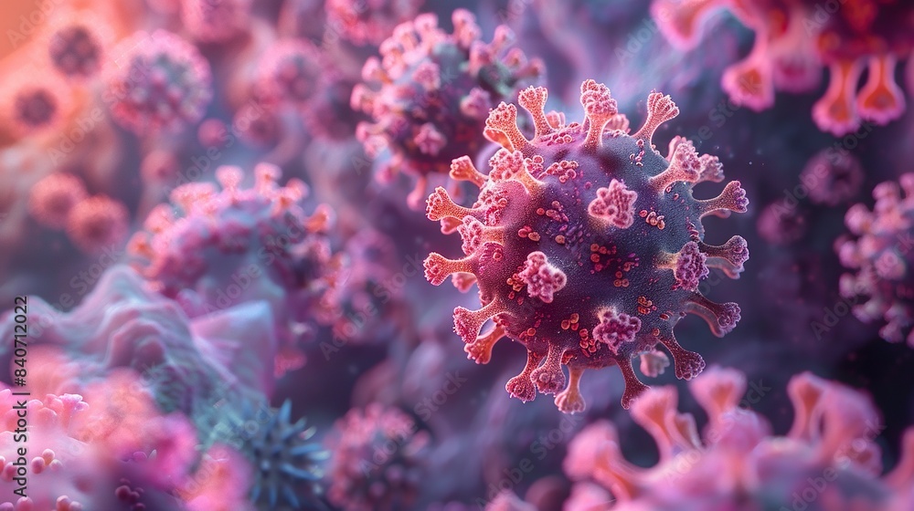 Microscopic View of Coronavirus Causing Global Pandemic Microscopic View of Coronavirus Causing Global Pandemic