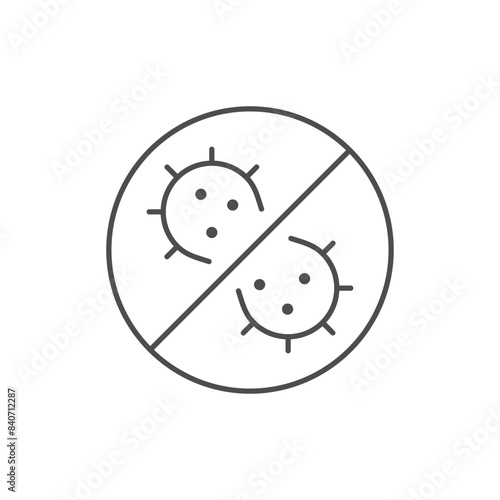 No bacteria line outline icon