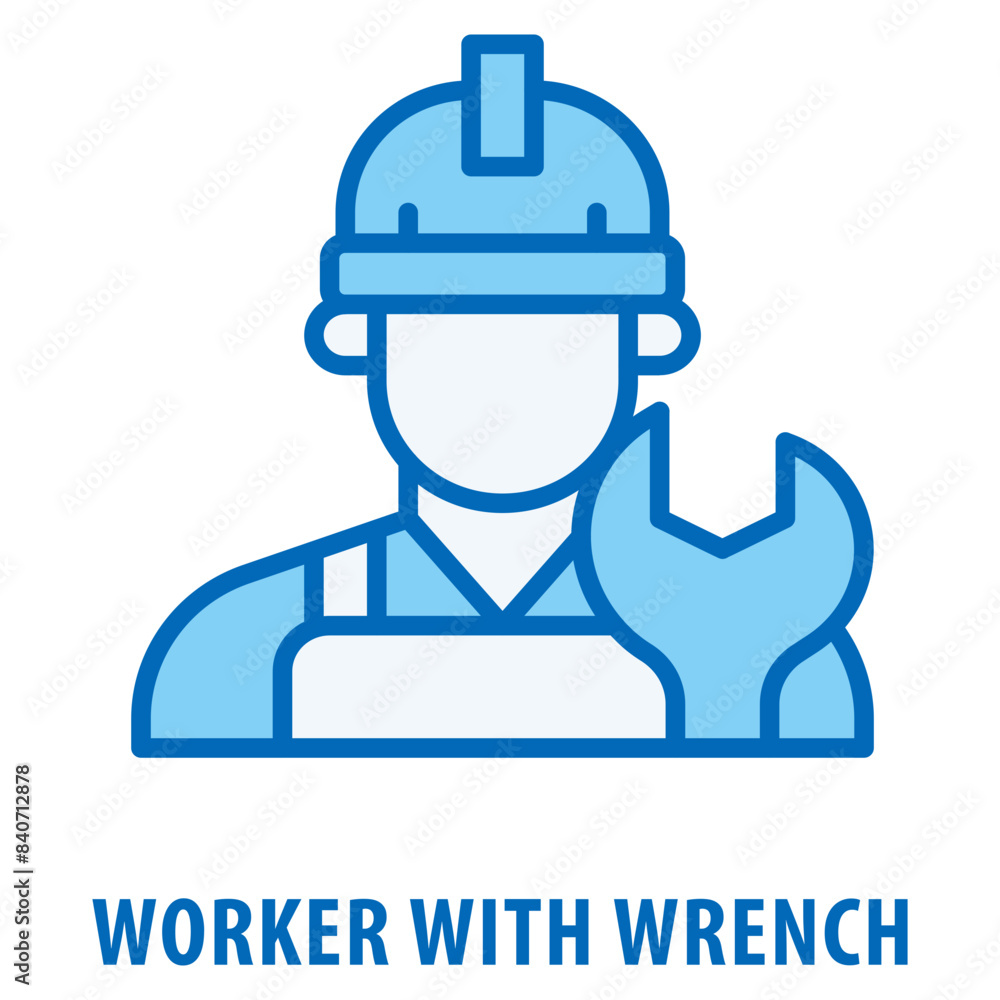 Worker with wrench Icon simple and easy to edit for your design elements Worker with wrench Icon simple and easy to edit for your design elements