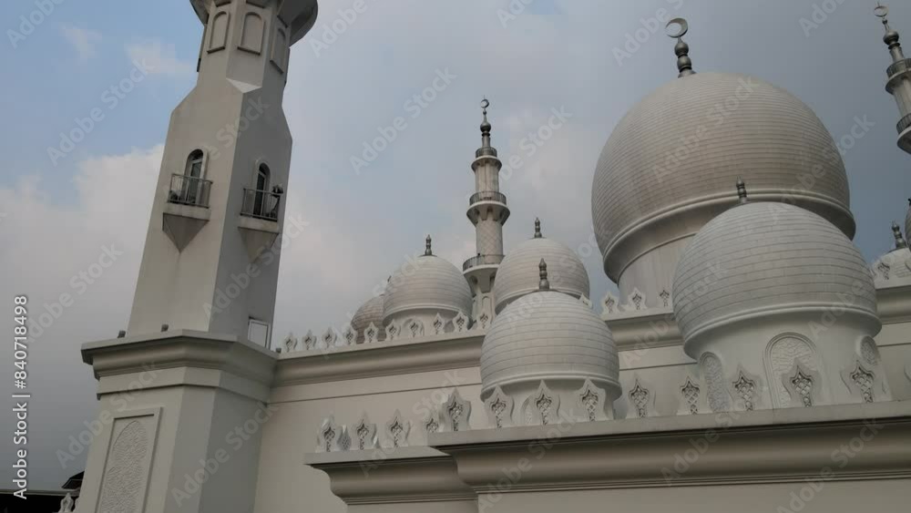 Mosque Putih Beautiful white mosque in Cimanggis, Indonesia, showcasing stunning ...