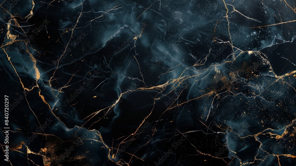 Black marble luxury, deep ocean color with gold streaks, full focus, website background, design template 