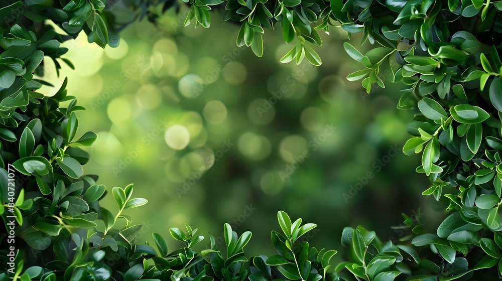 Fototapeta premium Natural Frame of Lush Green Leaves