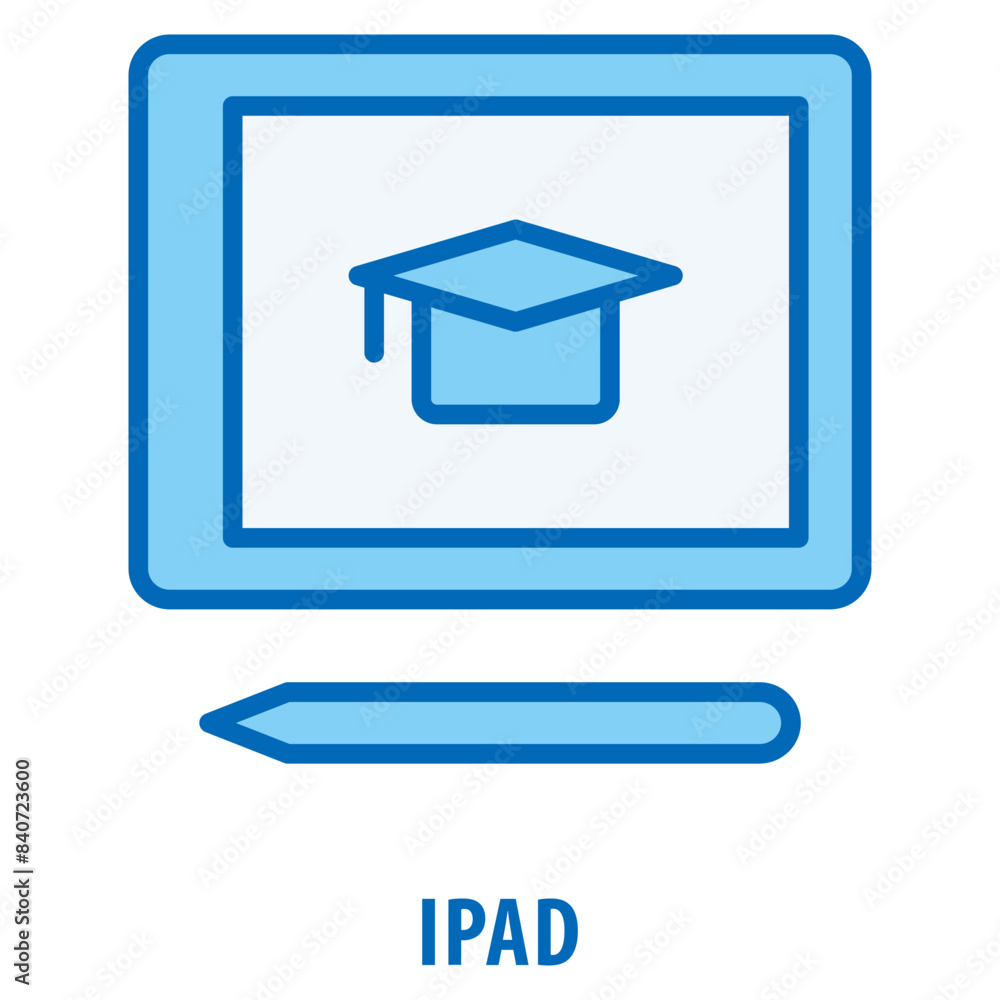 Mortarboard on Ipad Icon simple and easy to edit for your design elements Mortarboard on Ipad Icon simple and easy to edit for your design elements