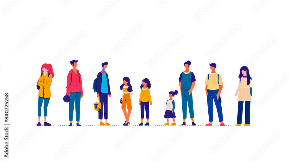 Create a character sheet of human figures character, in a modern flat vector design style with a hand-drawn
illustration, of people, in bright and clear color style Create a character sheet of human figures character, in a modern flat vector design style with a hand-drawn
illustration, of people, in bright and clear color style