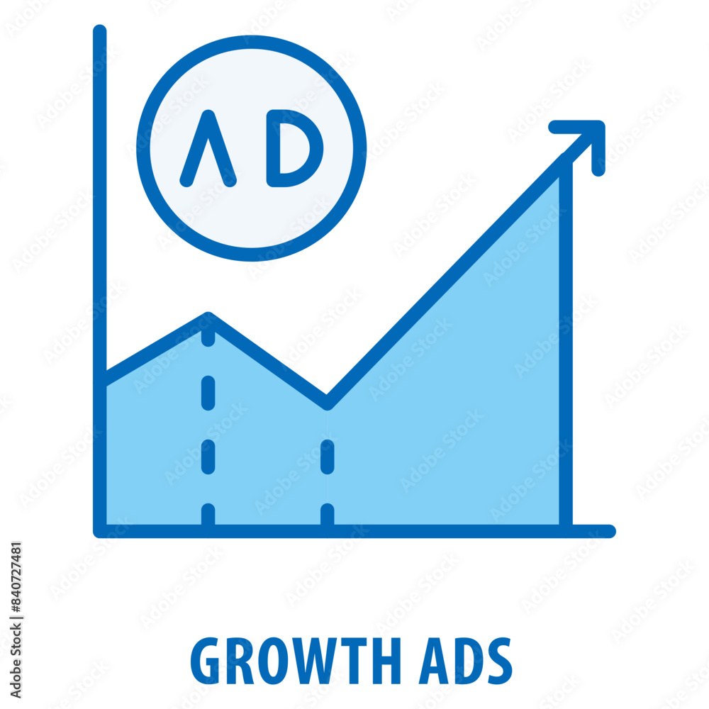 Growth Ads Icon simple and easy to edit for your design elements Growth Ads Icon simple and easy to edit for your design elements