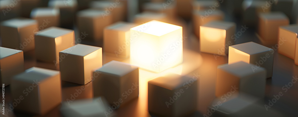 One Glowing Cube Among Ordinary Cubes One Glowing Cube Among Ordinary Cubes