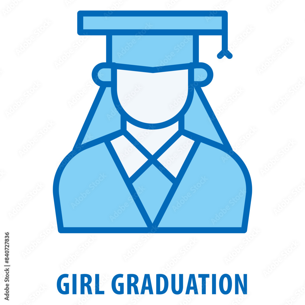 Girl Graduation Icon simple and easy to edit for your design elements Girl Graduation Icon simple and easy to edit for your design elements