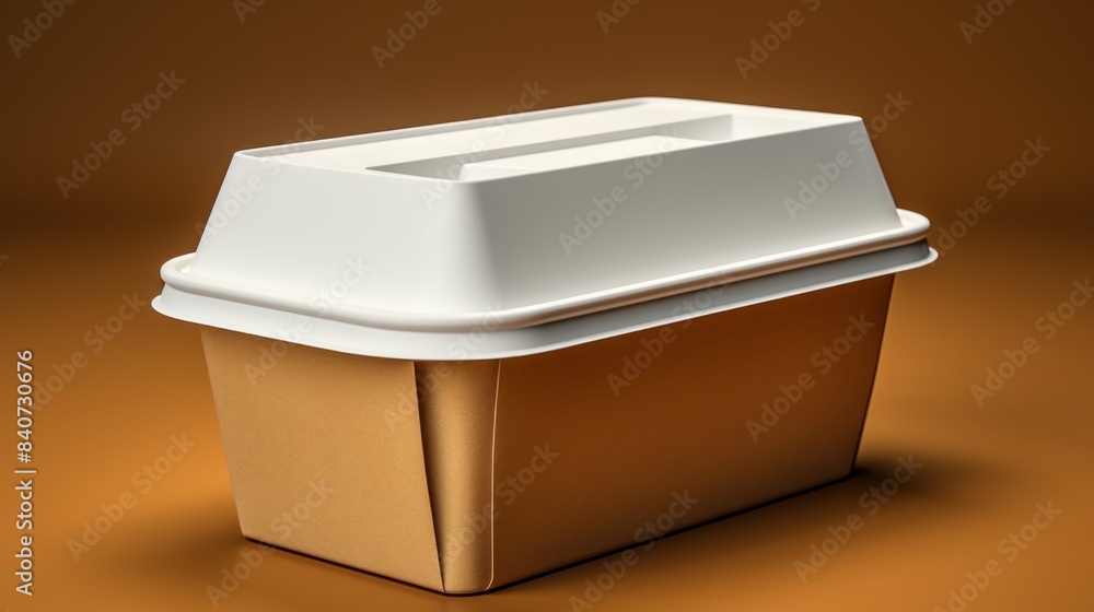 Blank disposable food container paper box mockup. Food paper container ...