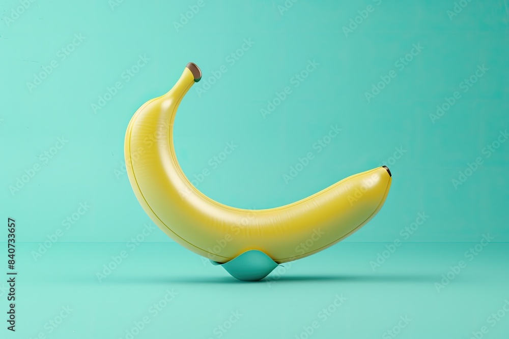 Cute 3D banana with a smooth yellow peel and playful curve on isolated background Cute 3D banana with a smooth yellow peel and playful curve on isolated background