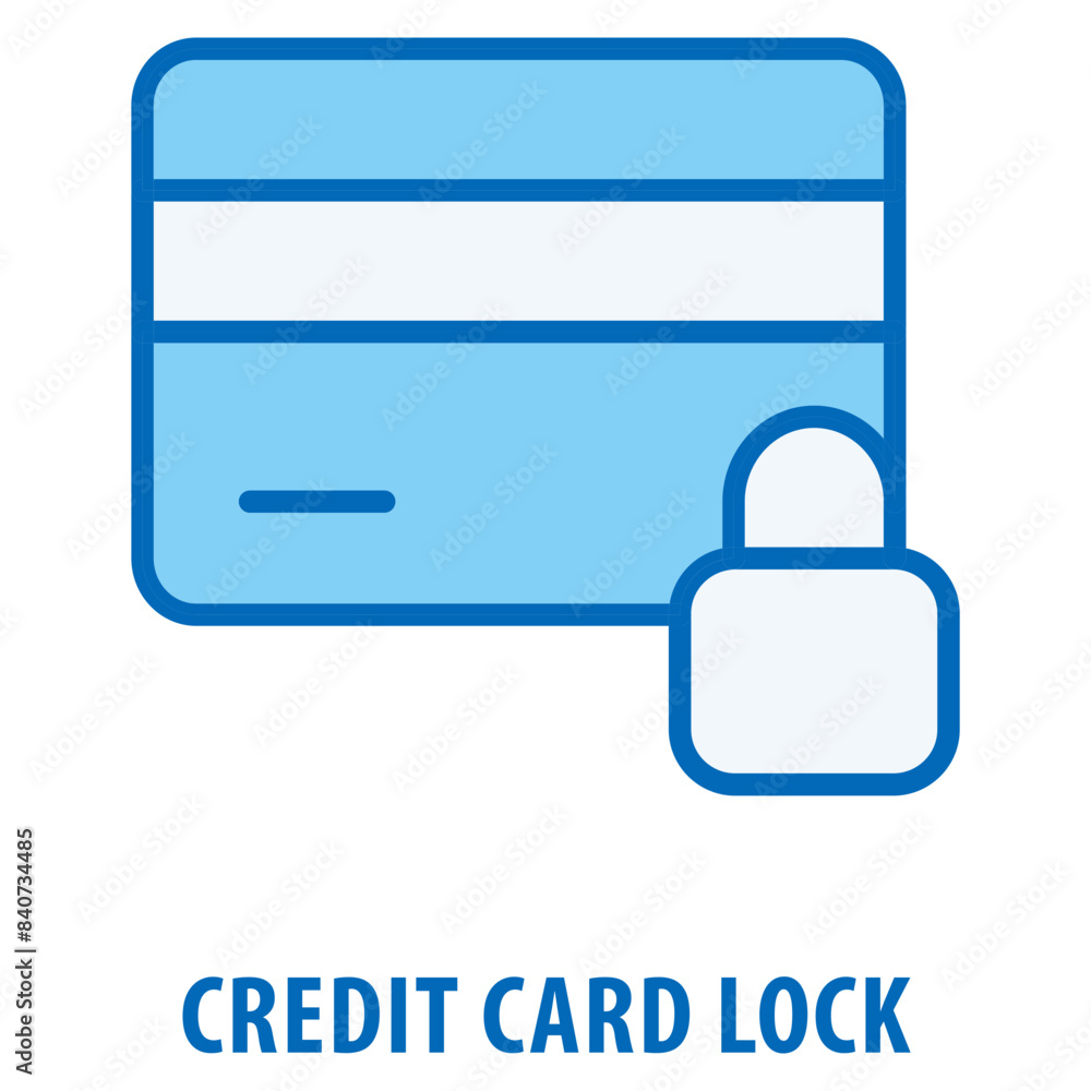 Credit Card Lock Icon simple and easy to edit for your design elements Credit Card Lock Icon simple and easy to edit for your design elements