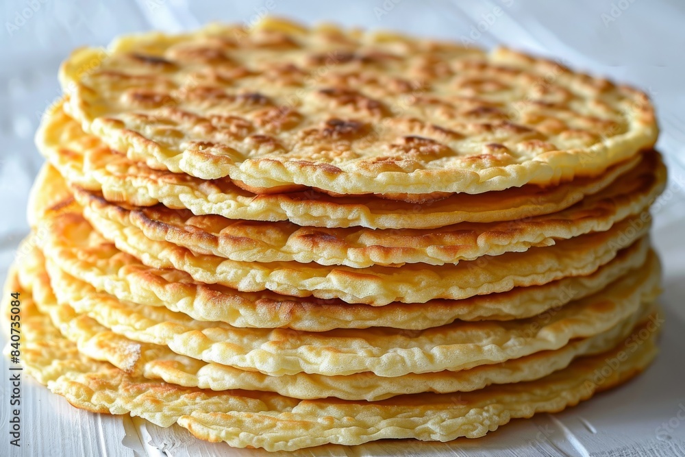 Golden stack of freshly made waffles, crispy and delicious, food photography Golden stack of freshly made waffles, crispy and delicious, food photography