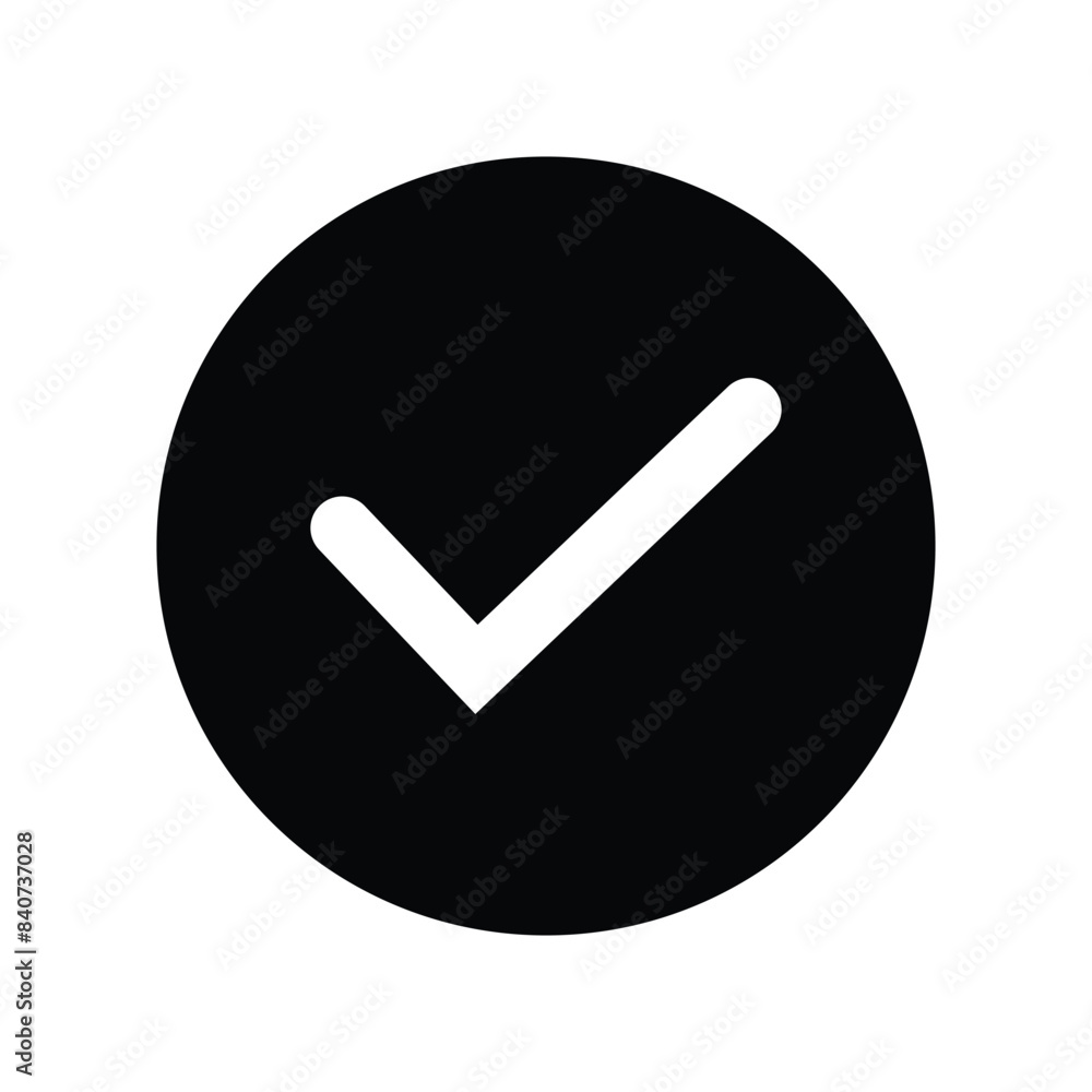 Check mark vector icon. Tick of right, ok and yes . Black check mark on white background. Sign of approved in checklist. Tick symbol. eps10 Check mark vector icon. Tick of right, ok and yes . Black check mark on white background. Sign of approved in checklist. Tick symbol. eps10